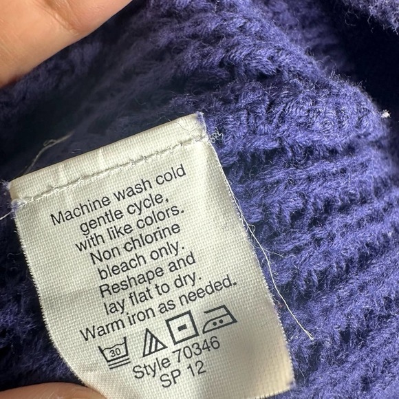 J. Crew Sweater Womens sz. SMALL PETITE Purple Knit Long Sleeve Grandmacore - Picture 4 of 6